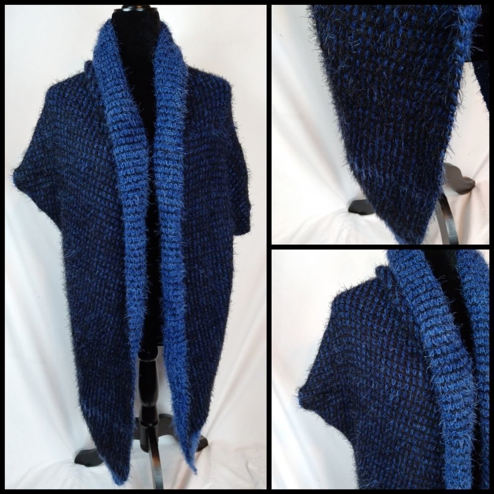 Mad Style fuzzy open Cardigan black/blue
